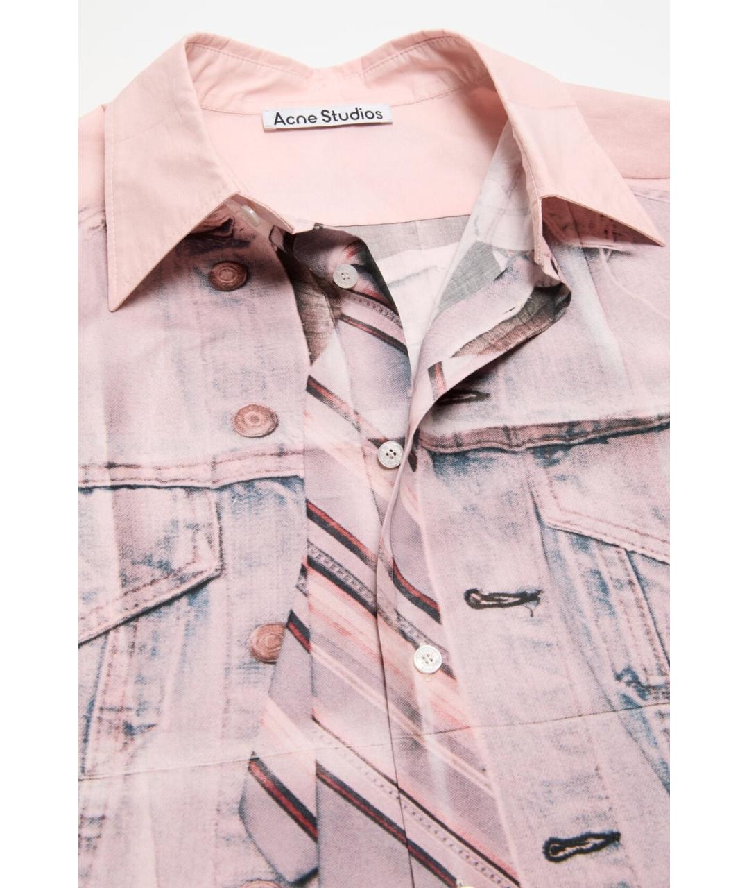 ACNE STUDIOS Розовая хлопковая кэжуал рубашка, фото 3