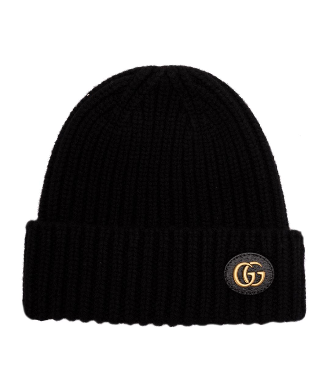 GUCCI Черная шерстяная шапка, фото 1