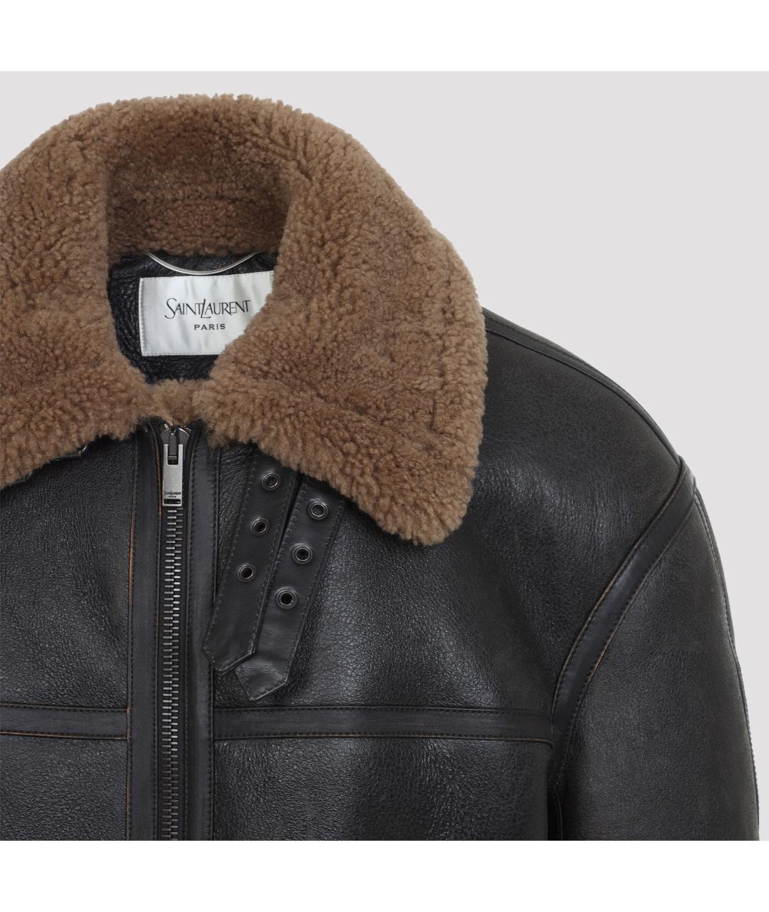 SAINT LAURENT Черная кожаная куртка, фото 5