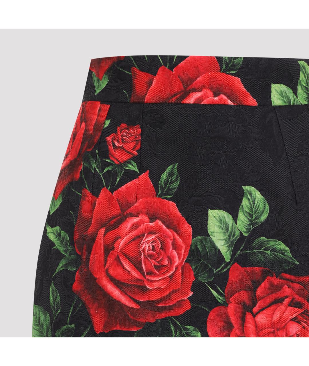 DOLCE&GABBANA Черная хлопковая юбка миди, фото 3