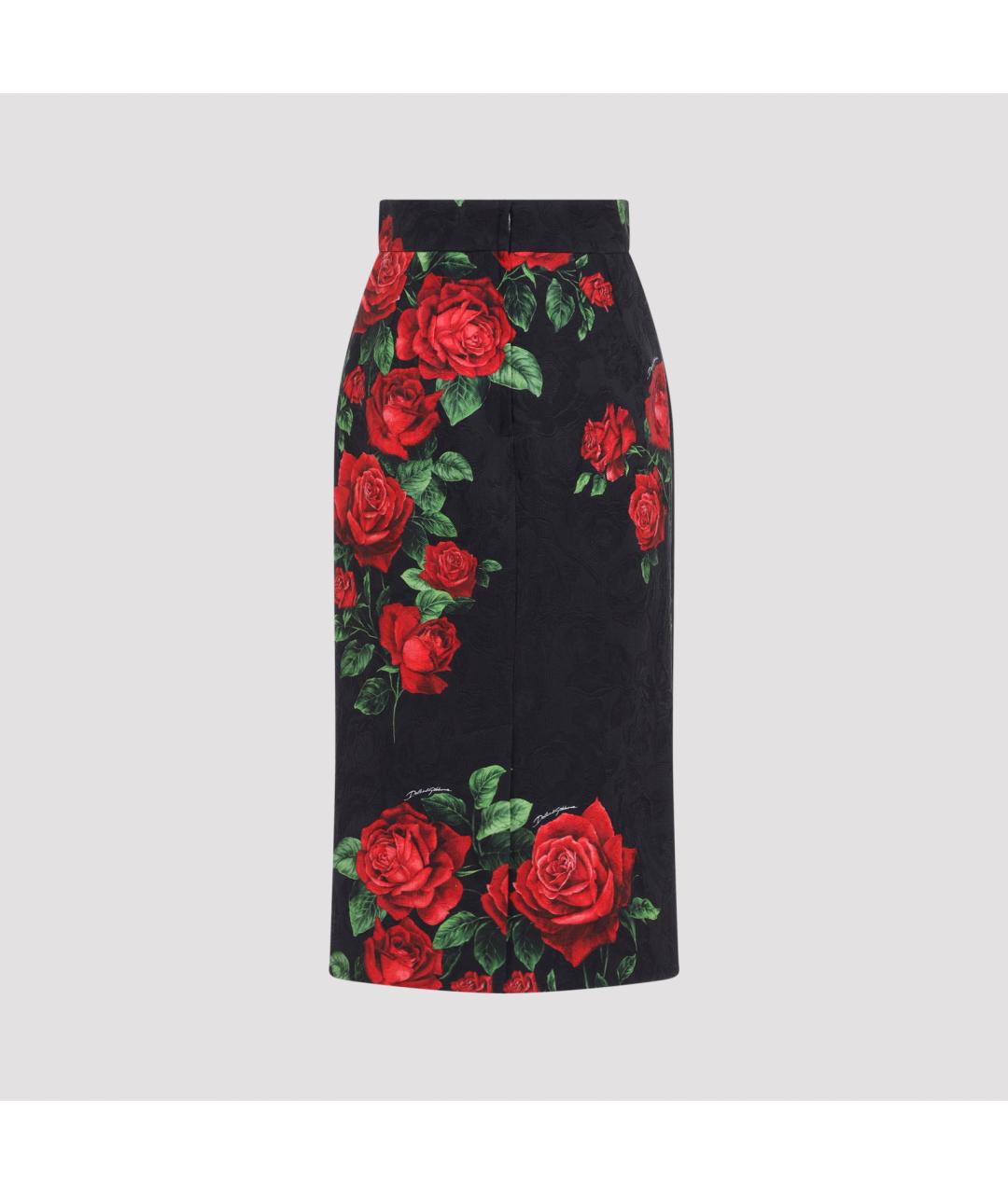 DOLCE&GABBANA Черная хлопковая юбка миди, фото 2