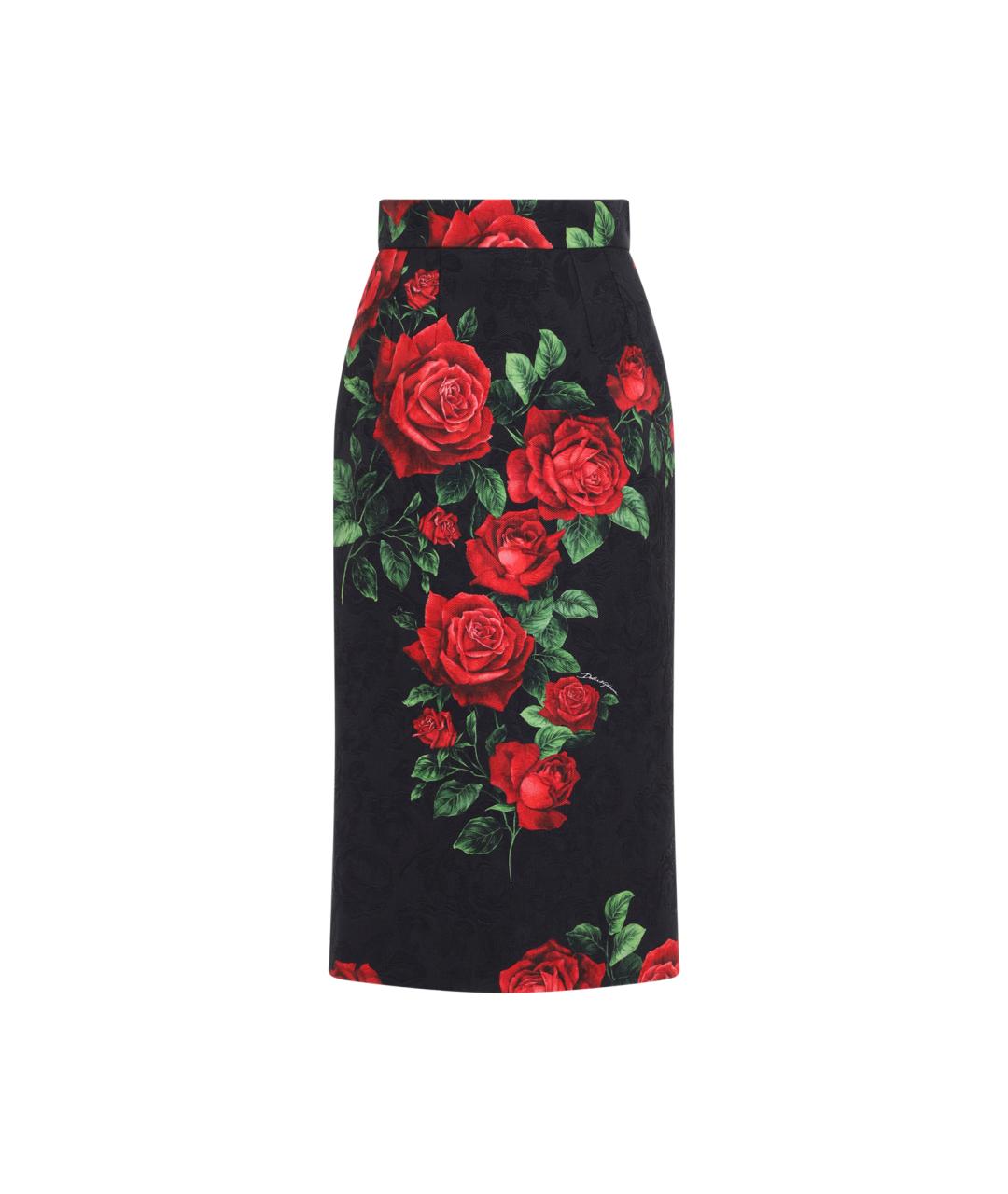 DOLCE&GABBANA Черная хлопковая юбка миди, фото 1