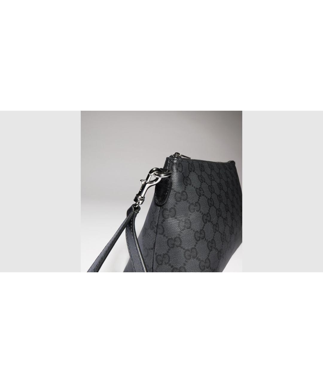 GUCCI Черная кожаная барсетка, фото 4
