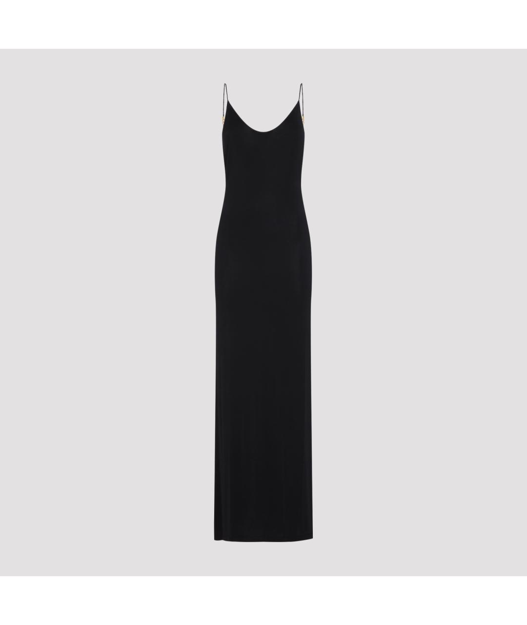 SAINT LAURENT Черное вискозное вечернее платье, фото 2
