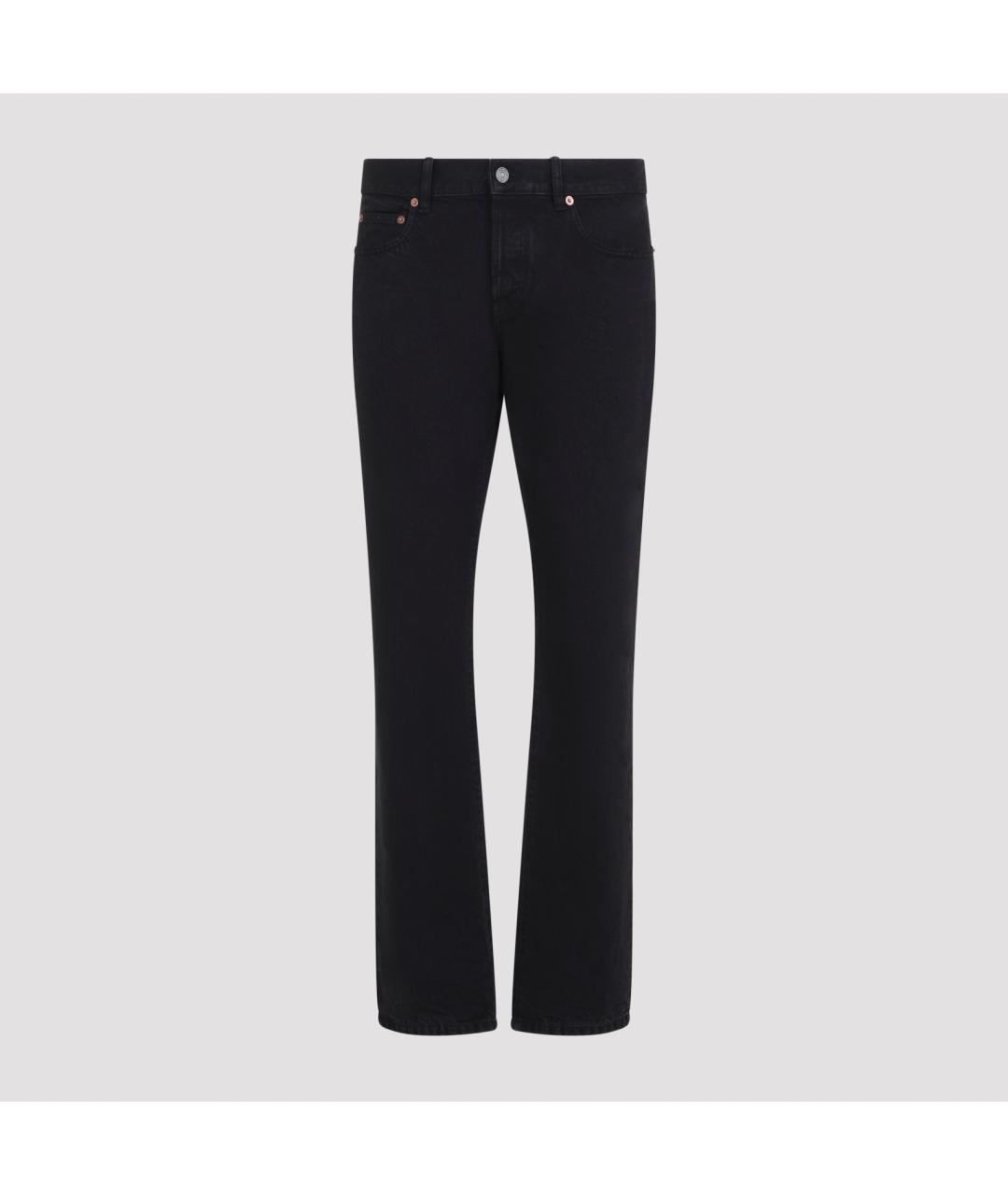 SAINT LAURENT Черные хлопковые повседневные брюки, фото 2