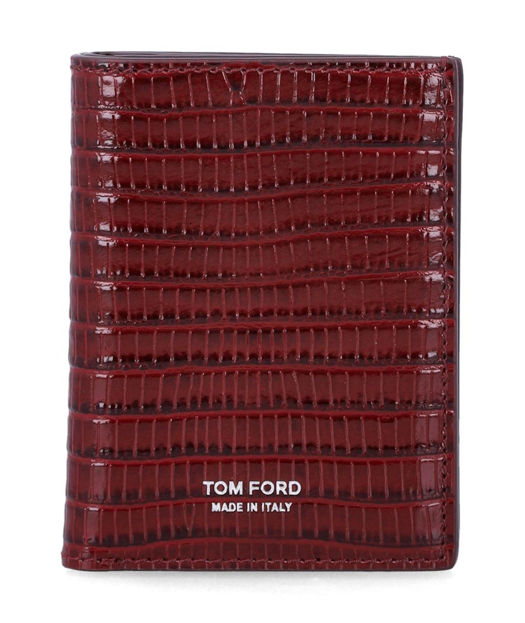 TOM FORD Бордовый кожаный кошелек, фото 1