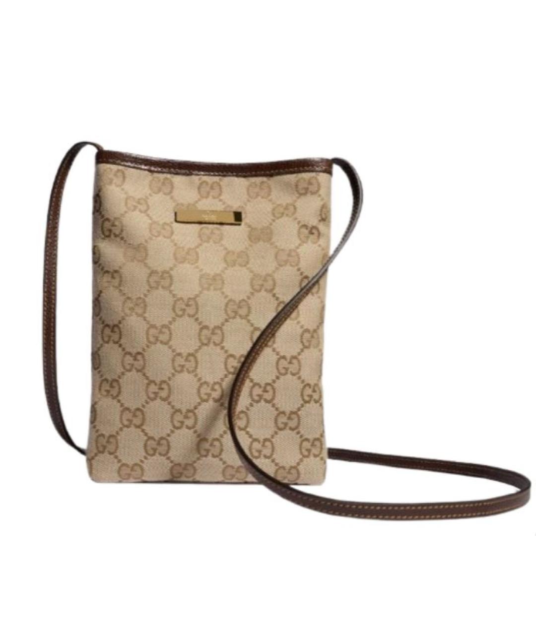 GUCCI Бежевая кожаная сумка через плечо, фото 3