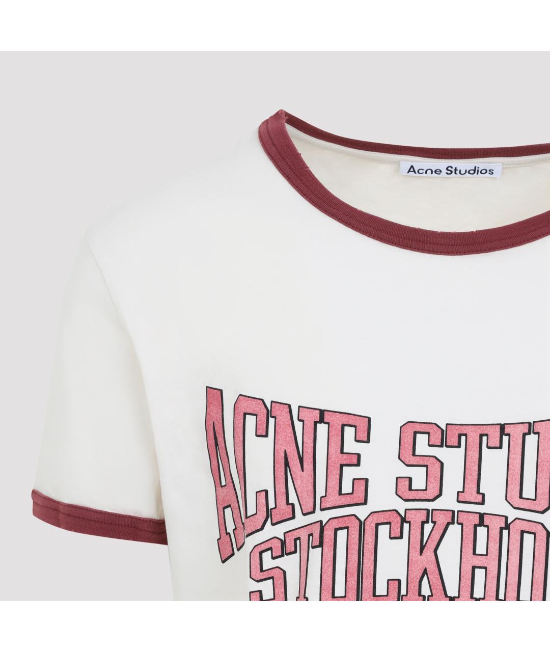ACNE STUDIOS Белая хлопковая футболка, фото 4