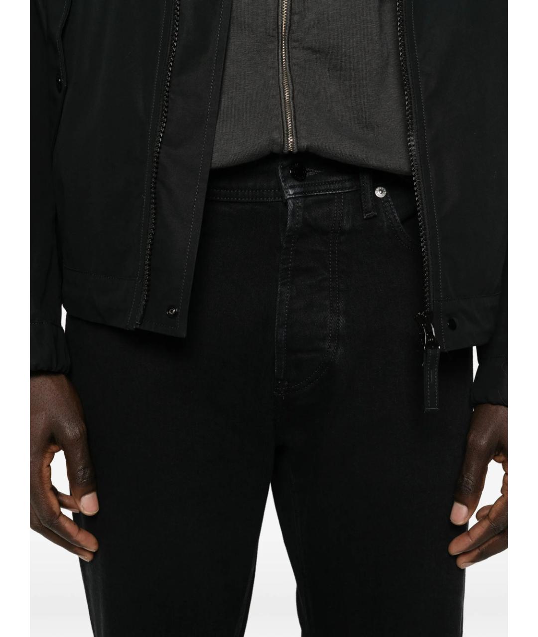 STONE ISLAND Черные хлопковые прямые джинсы, фото 5