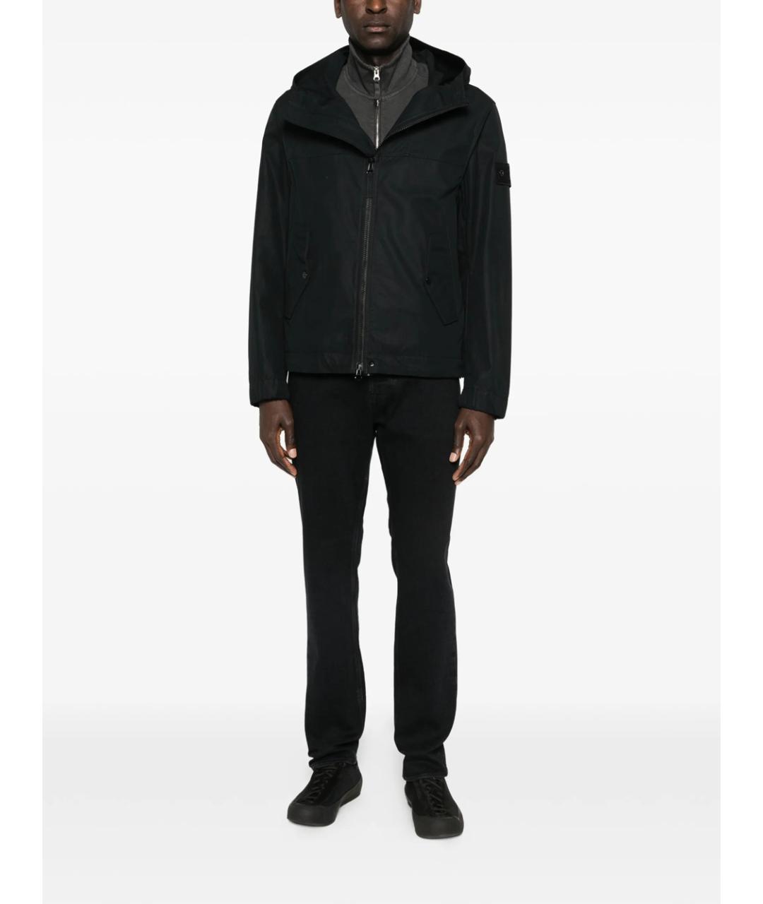 STONE ISLAND Черные хлопковые прямые джинсы, фото 2