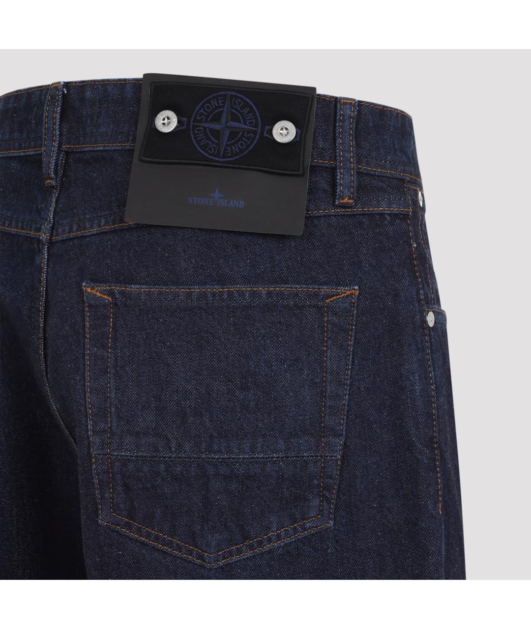STONE ISLAND Синие хлопковые повседневные брюки, фото 3