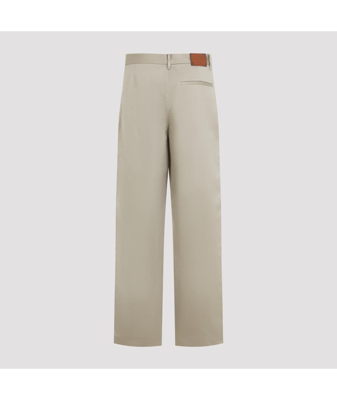 ACNE STUDIOS Бежевые хлопковые повседневные брюки, фото 3
