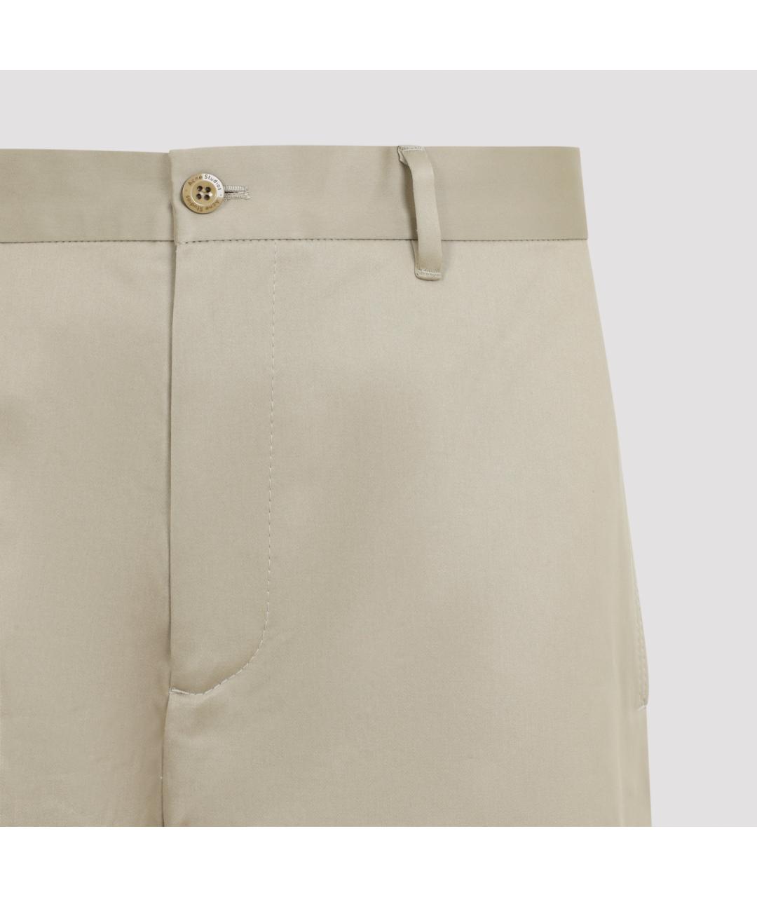 ACNE STUDIOS Бежевые хлопковые повседневные брюки, фото 4