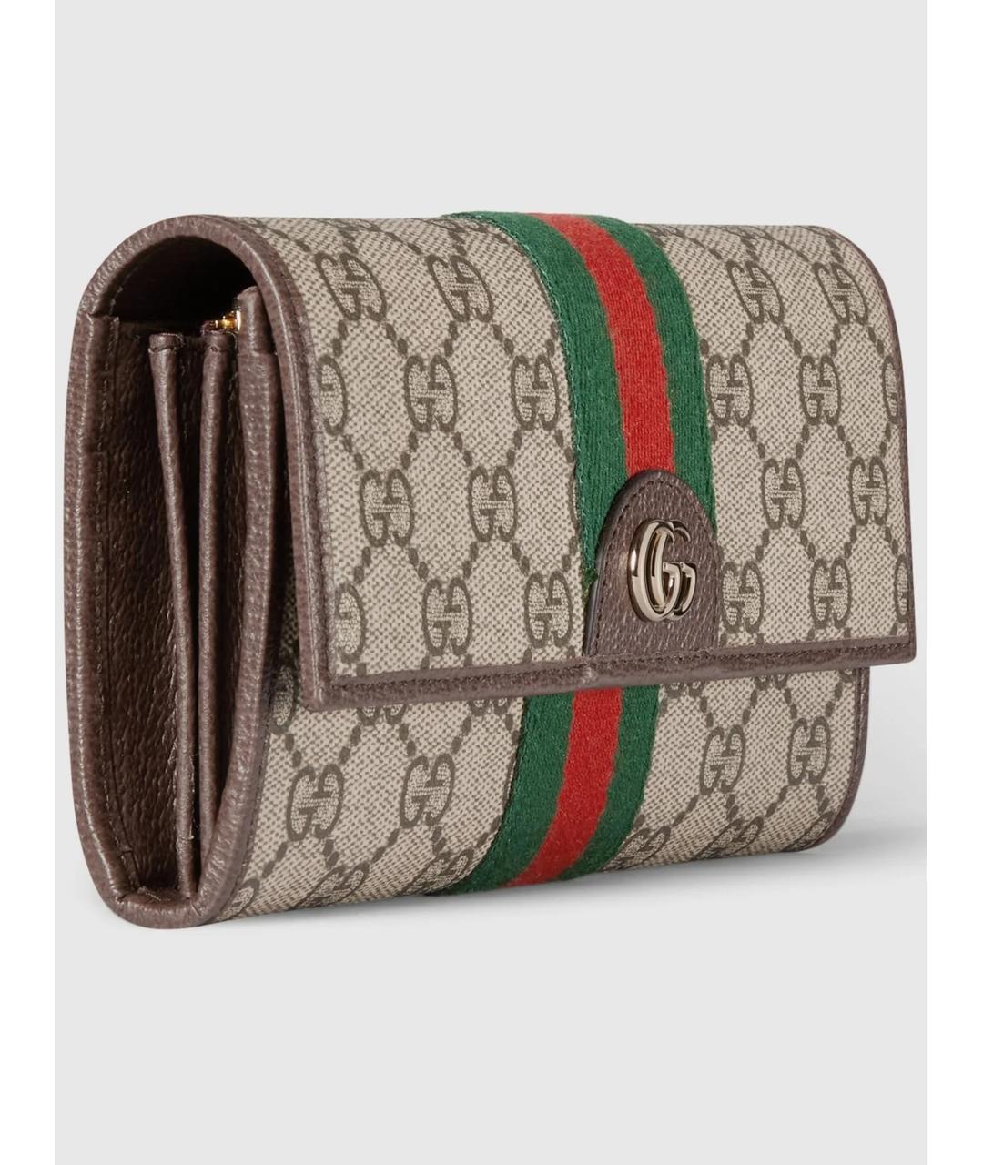 GUCCI Бежевый кожаный кошелек, фото 3