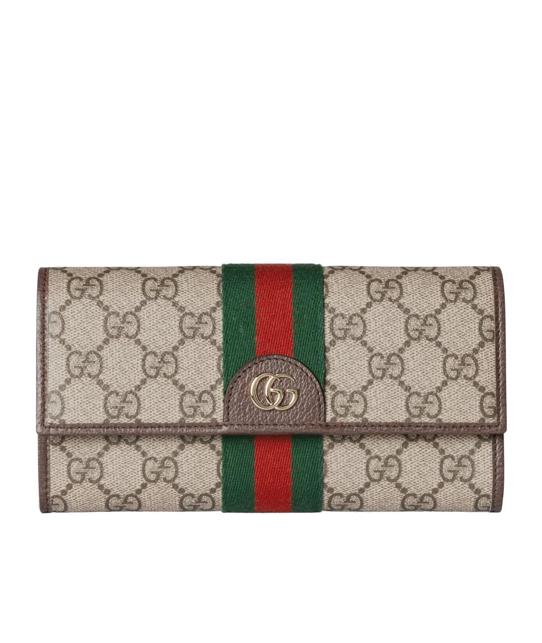GUCCI Бежевый кожаный кошелек, фото 1