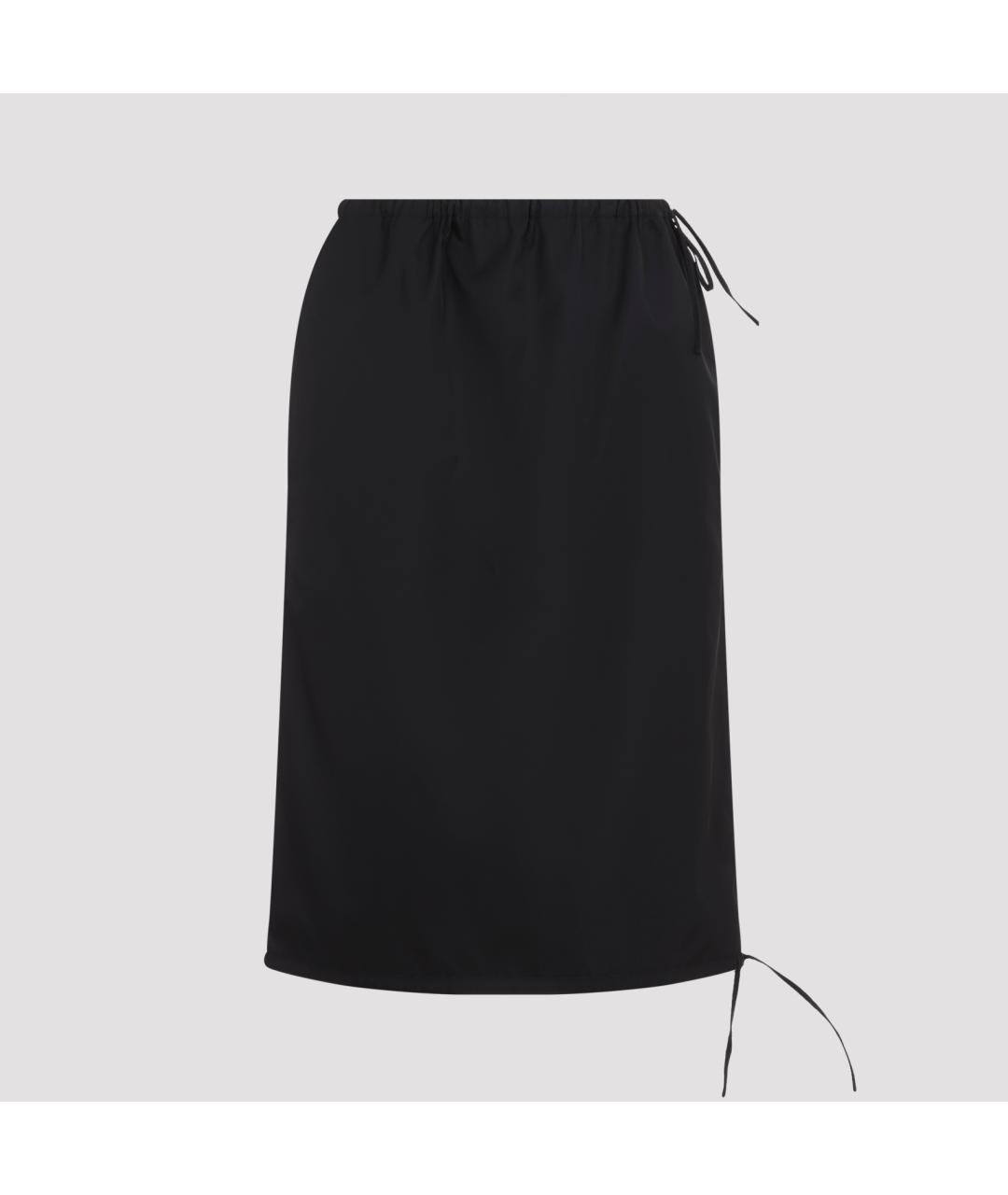 PRADA Черная нейлоновая юбка миди, фото 2