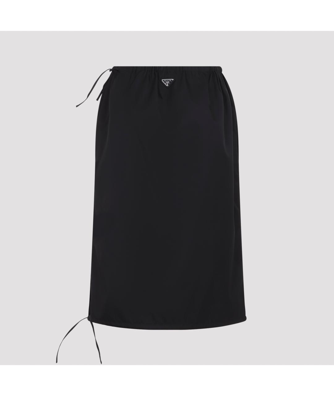 PRADA Черная нейлоновая юбка миди, фото 3