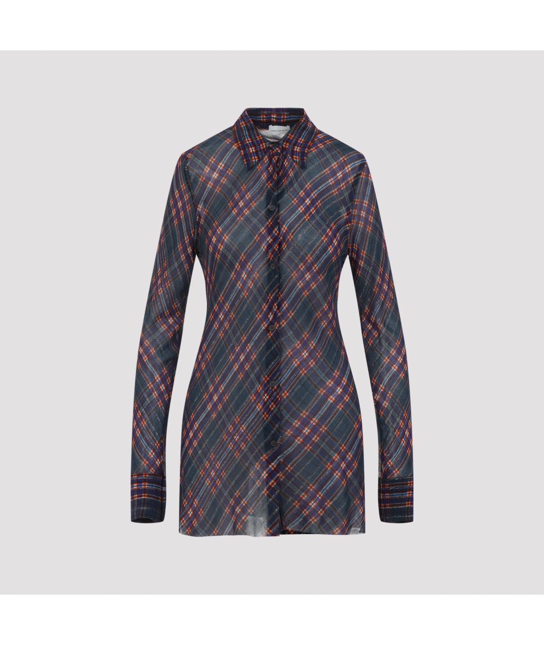 DRIES VAN NOTEN Синяя шелковая рубашка, фото 2