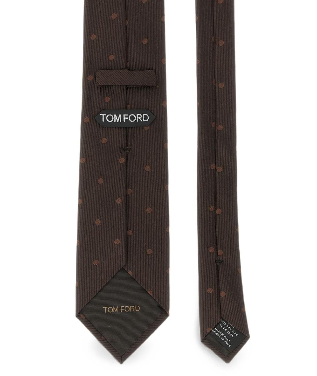TOM FORD Коричневый шелковый галстук, фото 5