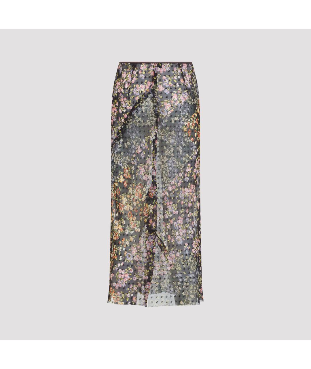 DRIES VAN NOTEN Мульти полиэстеровая юбка миди, фото 3