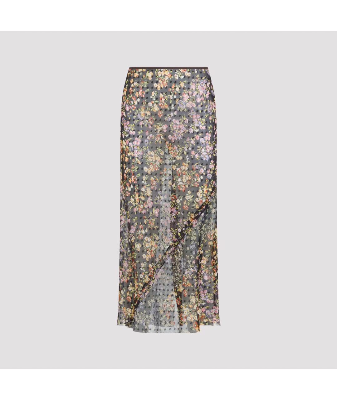 DRIES VAN NOTEN Мульти полиэстеровая юбка миди, фото 2