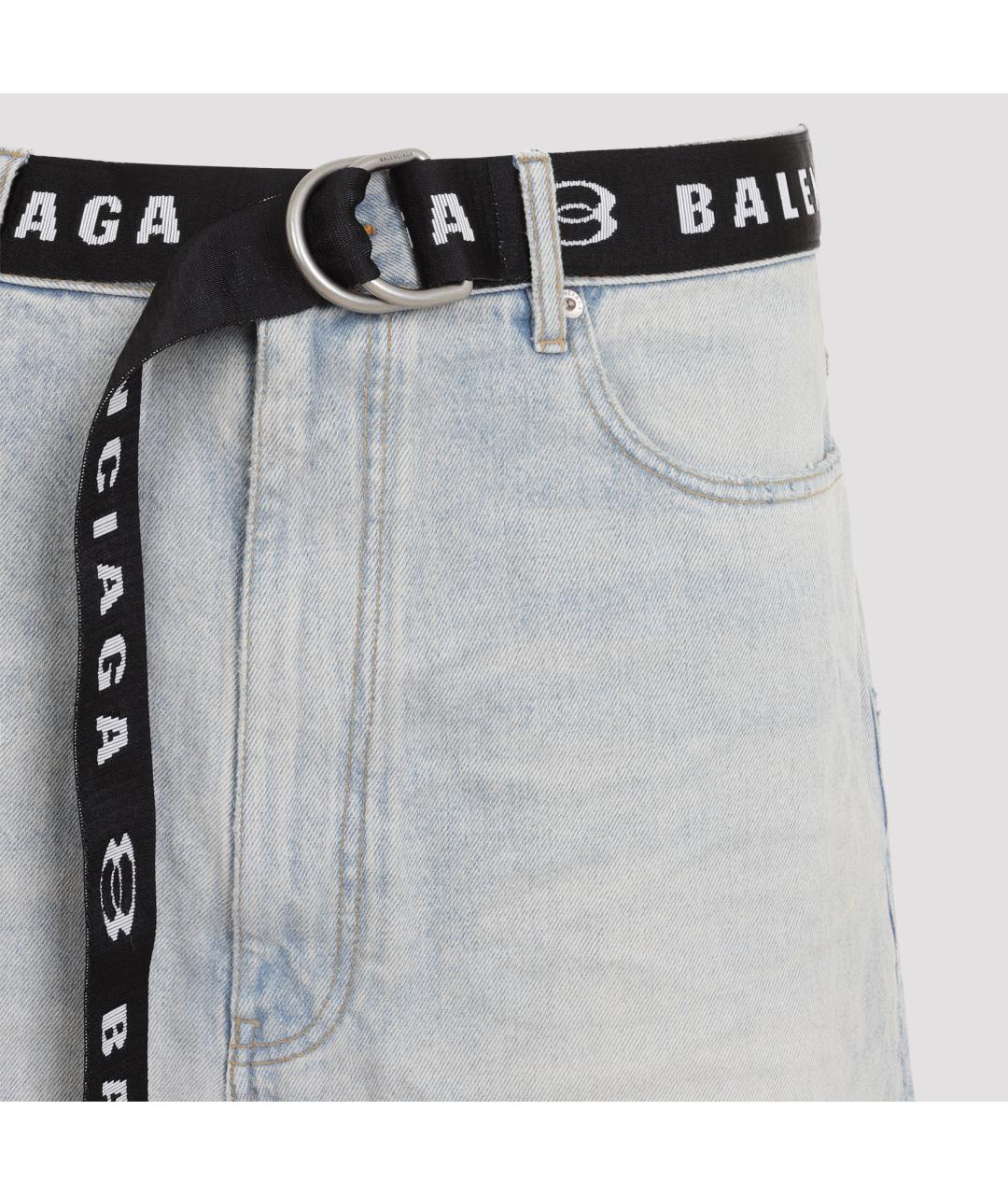 BALENCIAGA Голубые хлопковые шорты, фото 4