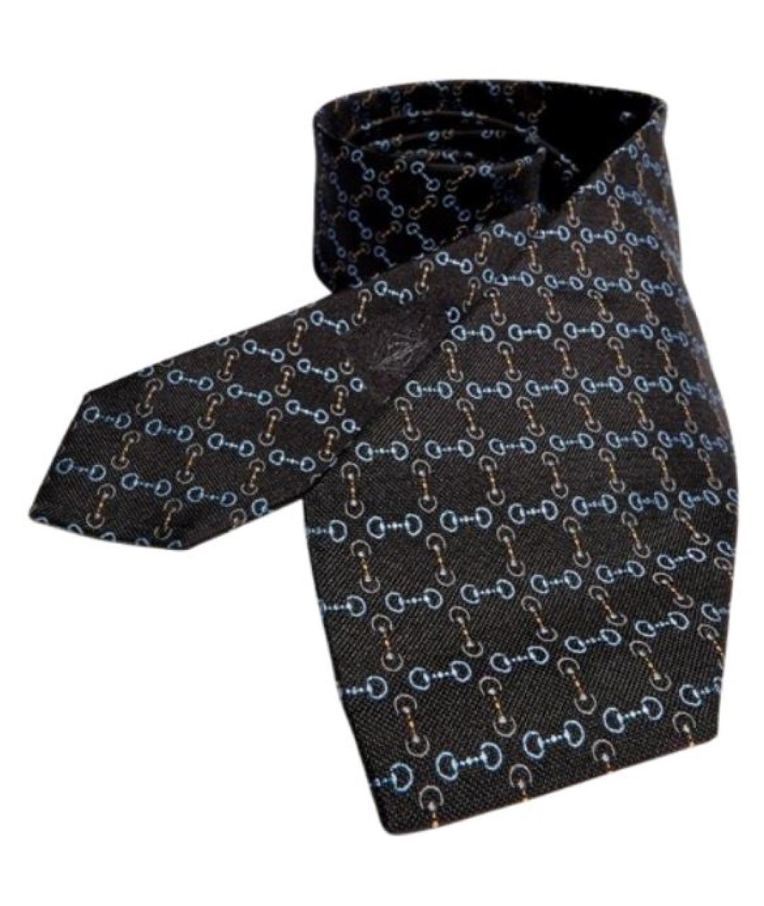 GUCCI Черный шелковый галстук, фото 1