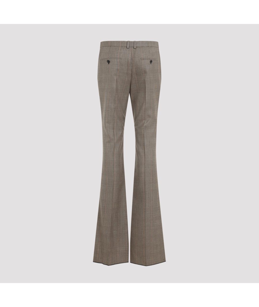 SAINT LAURENT Бежевые шерстяные прямые брюки, фото 3