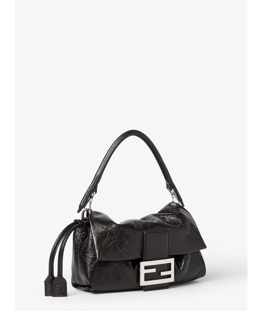 FENDI Черная кожаная сумка через плечо, фото 3
