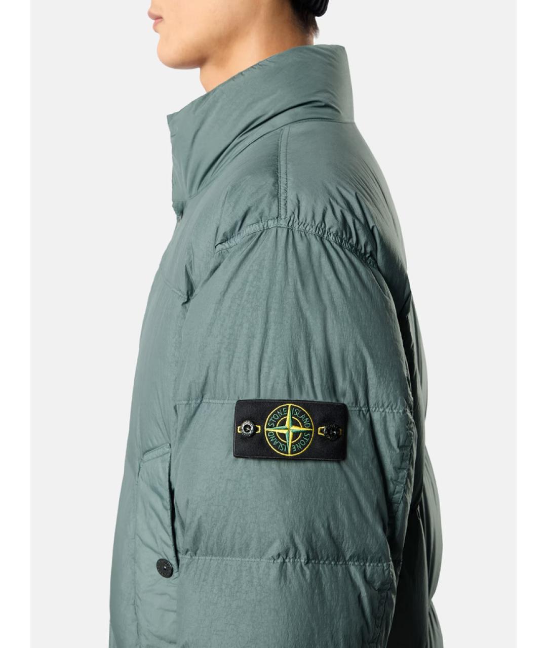 STONE ISLAND Зеленая полиамидовая куртка, фото 4