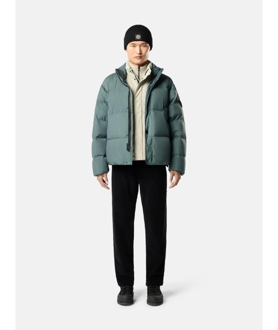 STONE ISLAND Зеленая полиамидовая куртка, фото 3