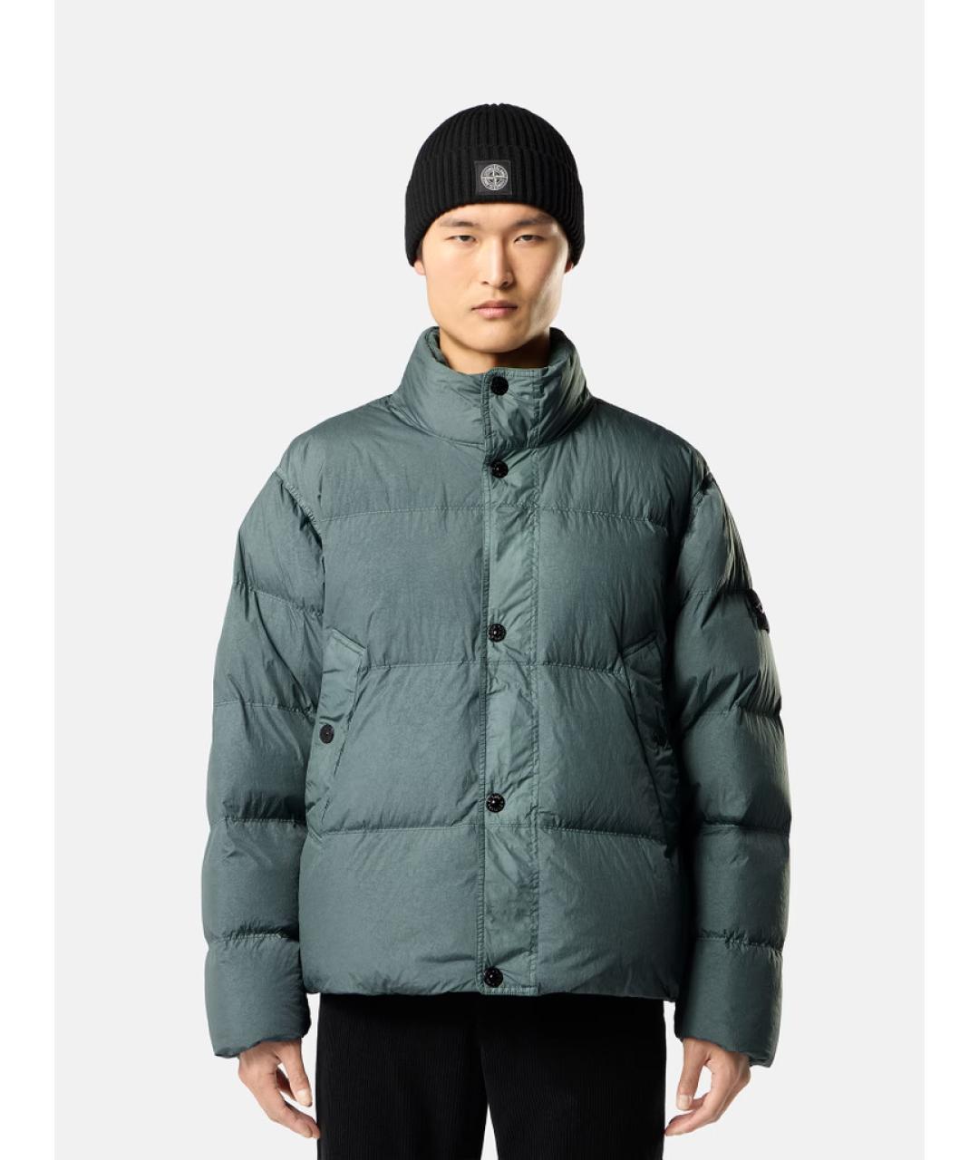 STONE ISLAND Зеленая полиамидовая куртка, фото 2