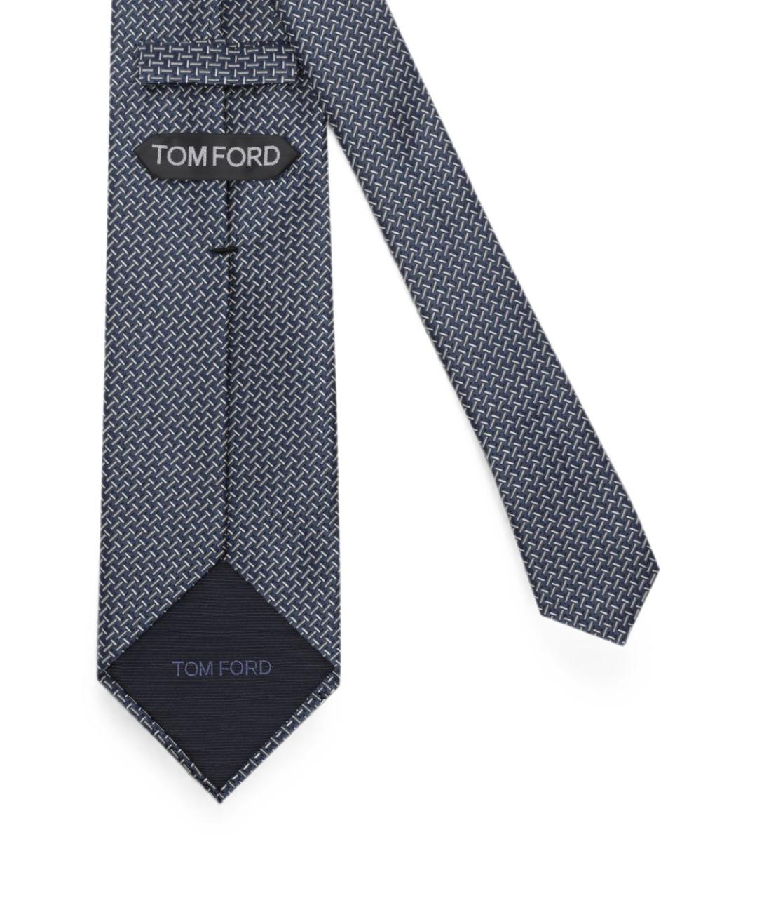 TOM FORD Синий шелковый галстук, фото 3