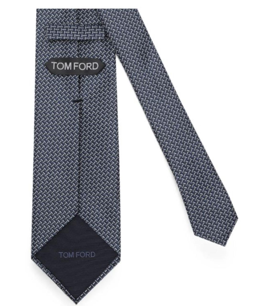 TOM FORD Синий шелковый галстук, фото 2