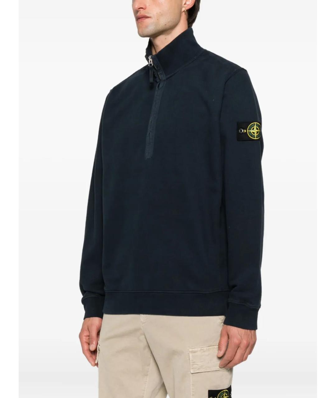 STONE ISLAND Синий хлопковый джемпер / свитер, фото 3