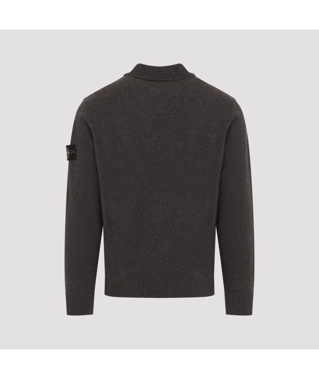 STONE ISLAND Коричневый шерстяной джемпер / свитер, фото 2