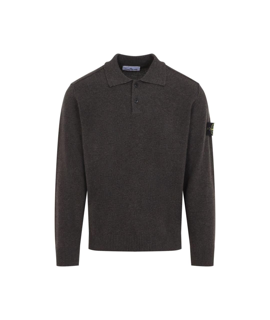STONE ISLAND Коричневый шерстяной джемпер / свитер, фото 1