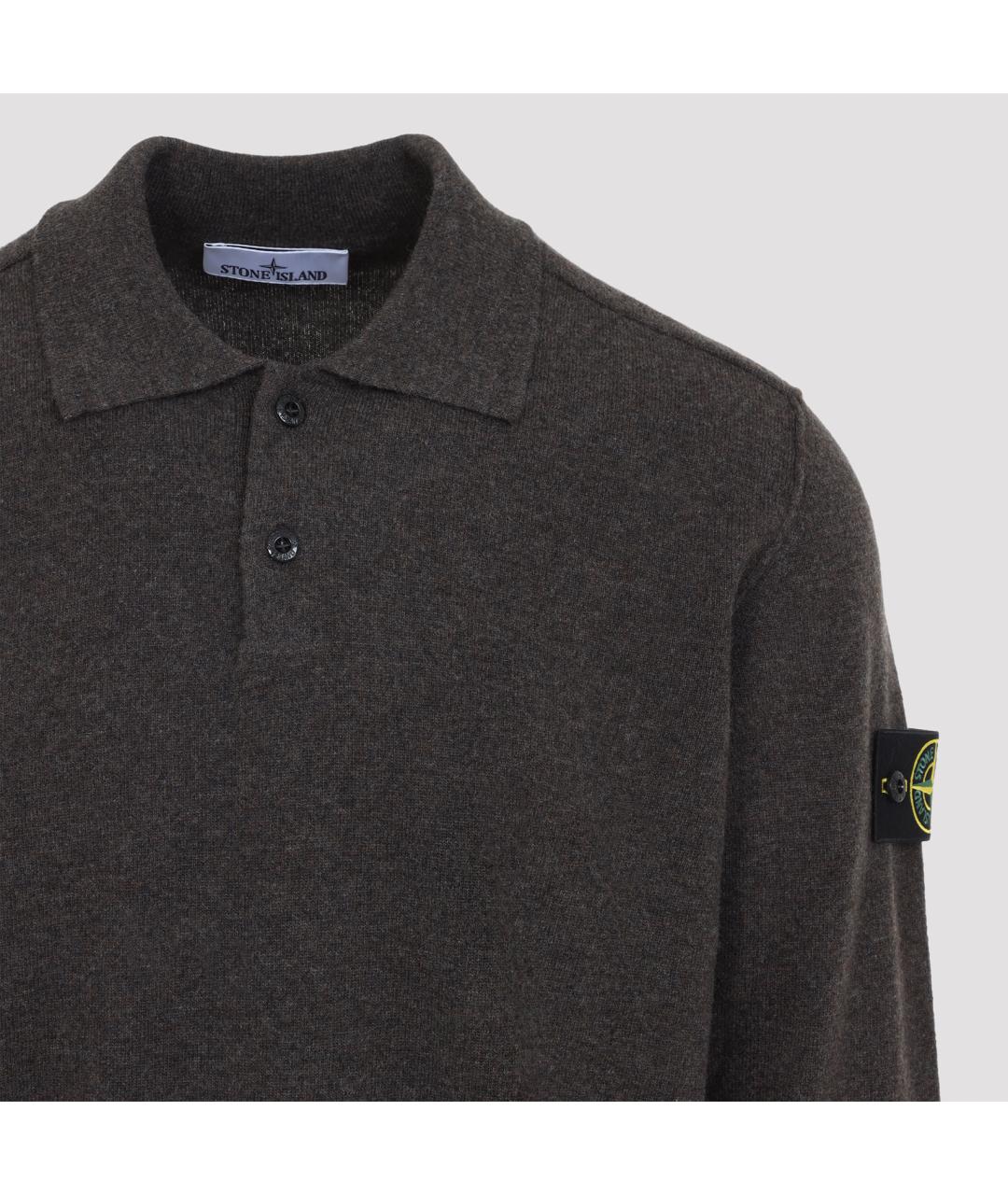 STONE ISLAND Коричневый шерстяной джемпер / свитер, фото 3