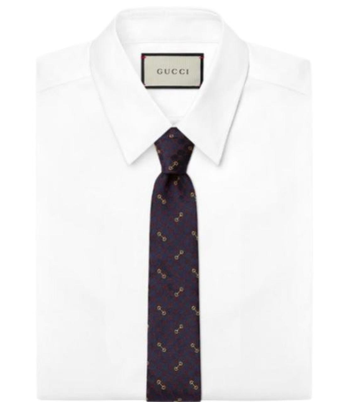 GUCCI Синий шелковый галстук, фото 2