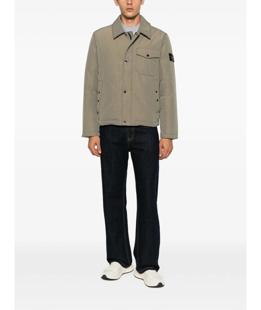 STONE ISLAND Зеленая полиэстеровая куртка, фото 2