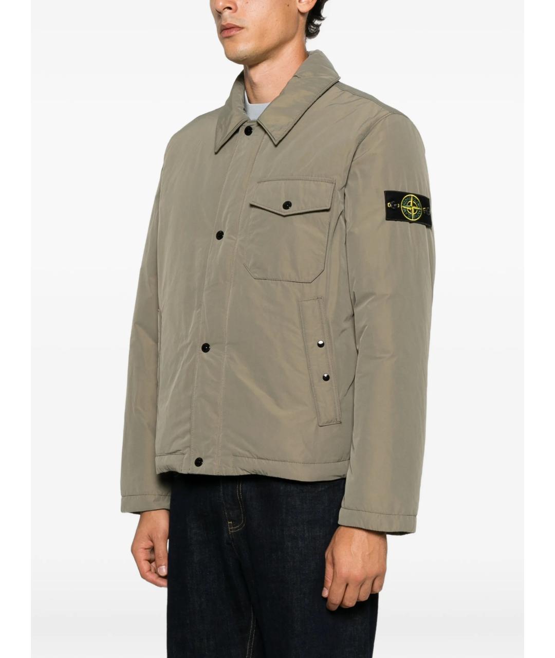 STONE ISLAND Зеленая полиэстеровая куртка, фото 3