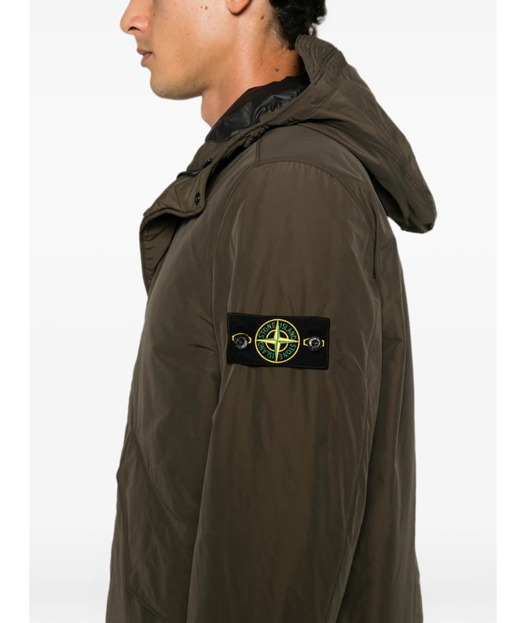 STONE ISLAND Зеленая полиэстеровая куртка, фото 5