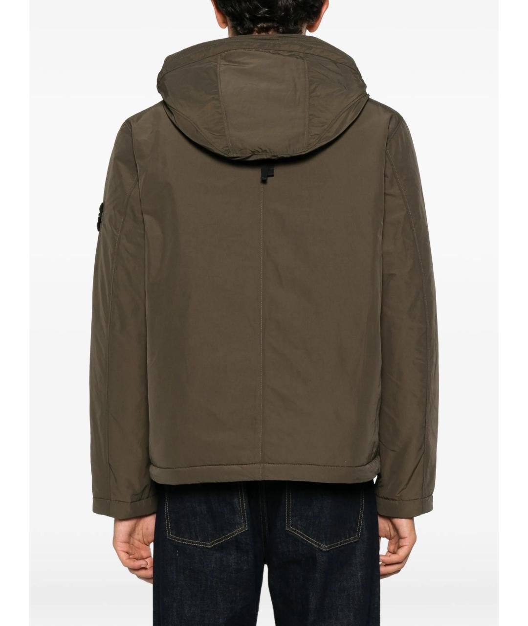 STONE ISLAND Зеленая полиэстеровая куртка, фото 4