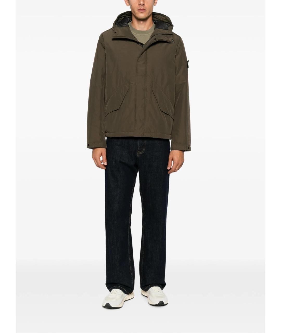 STONE ISLAND Зеленая полиэстеровая куртка, фото 2