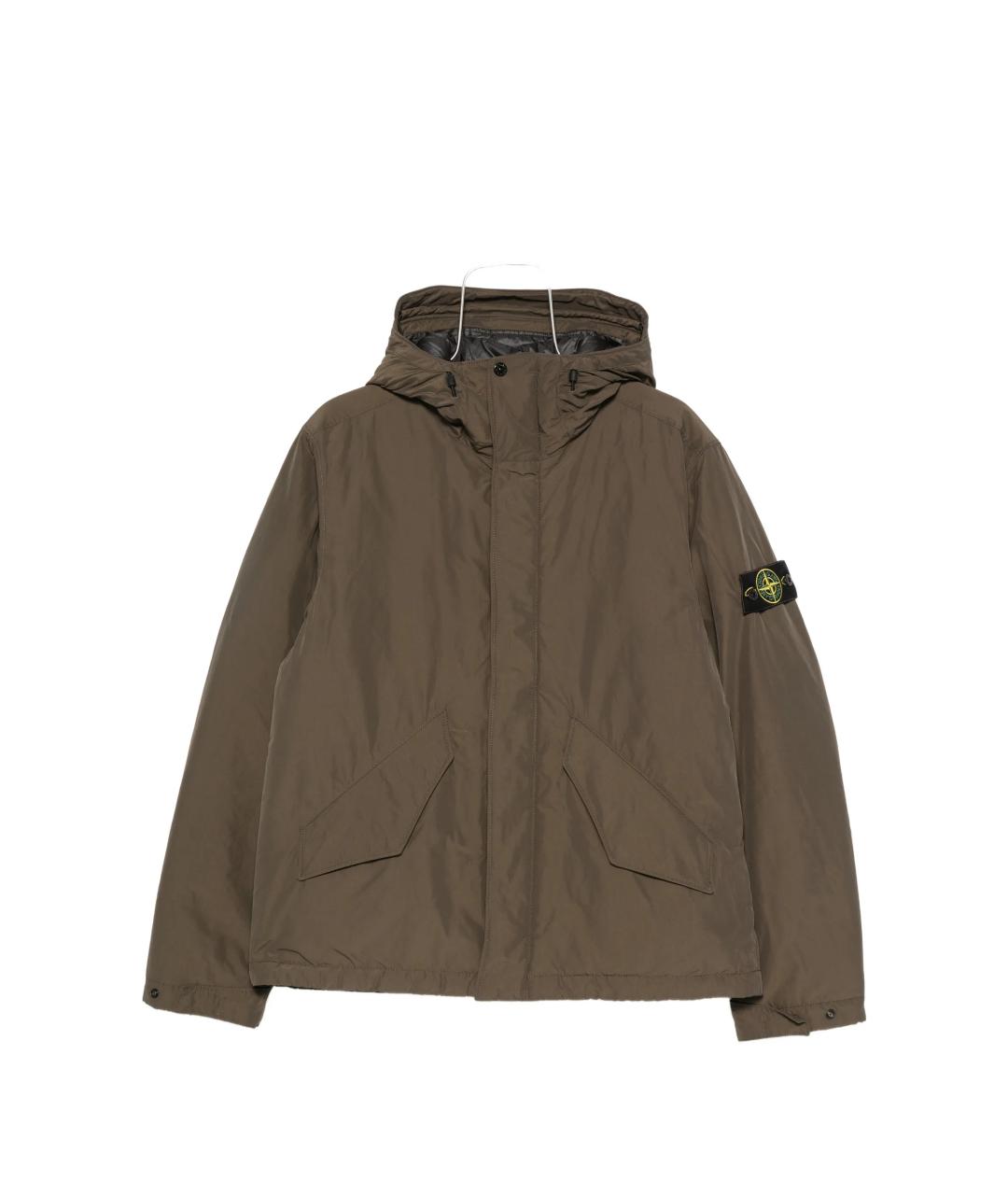 STONE ISLAND Зеленая полиэстеровая куртка, фото 1