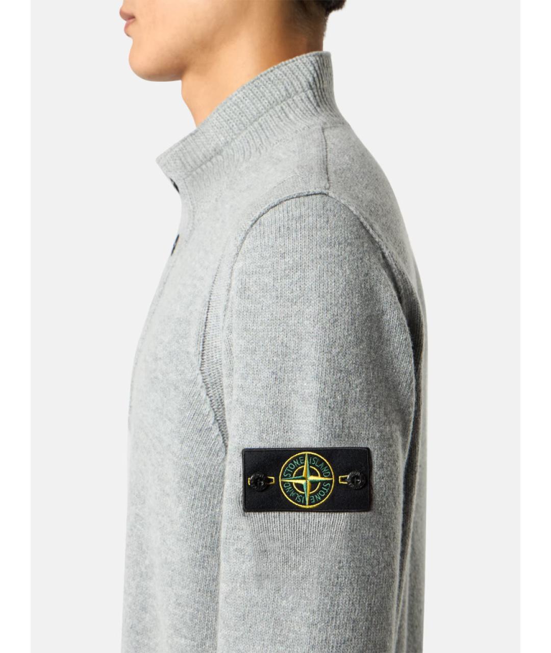 STONE ISLAND Серый шерстяной джемпер / свитер, фото 3