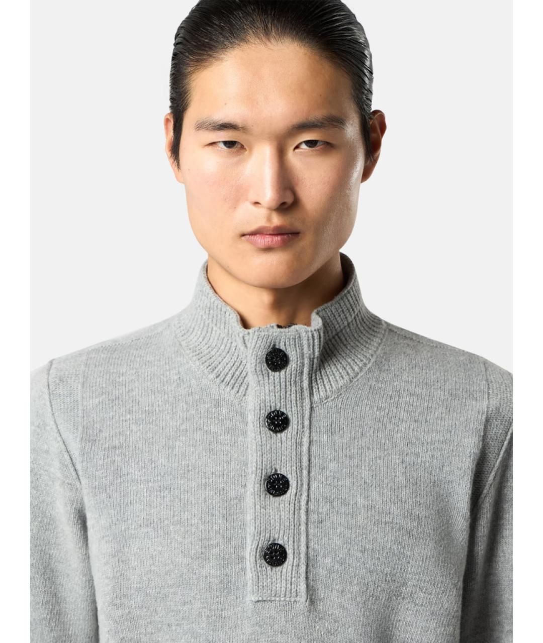 STONE ISLAND Серый шерстяной джемпер / свитер, фото 4