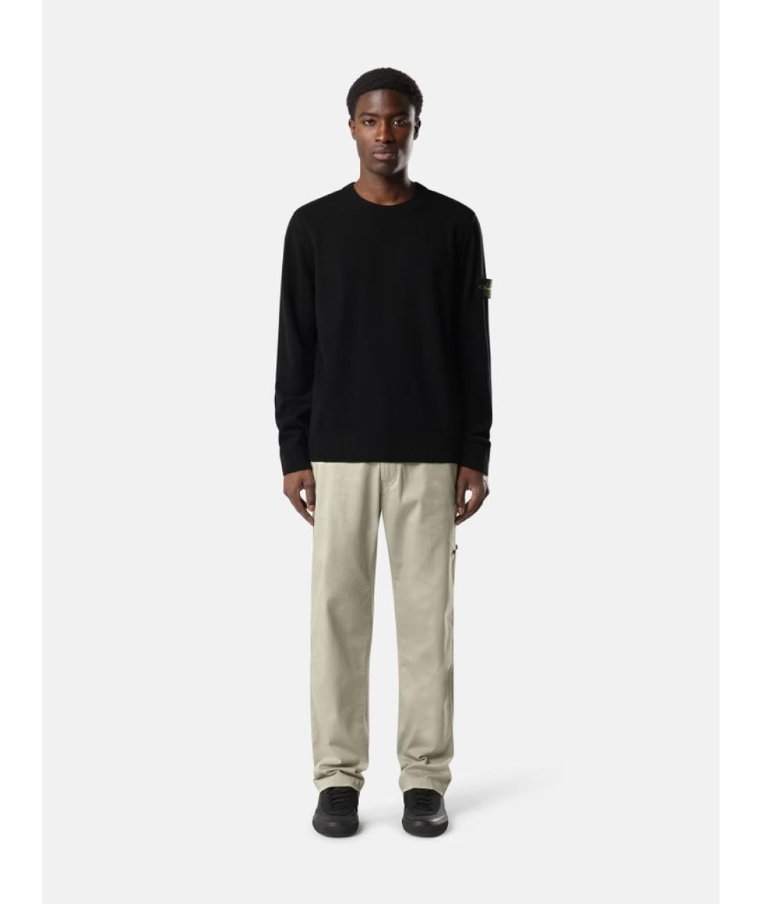 STONE ISLAND Черный шерстяной джемпер / свитер, фото 3