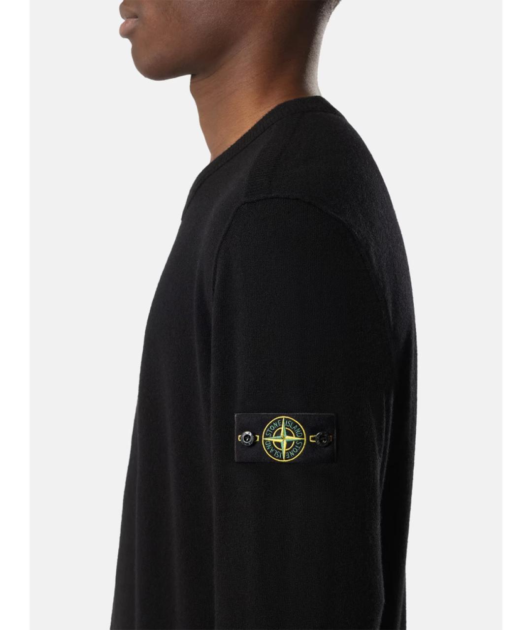 STONE ISLAND Черный шерстяной джемпер / свитер, фото 4