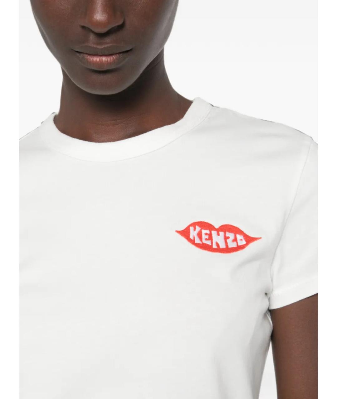 KENZO Белая хлопковая футболка, фото 5